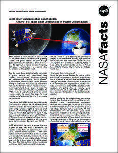 Lunar Laser Communication Demonstration NASA’s First Space Laser Communication System Demonstration
