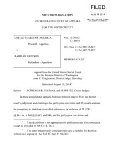 FILED AUG[removed]NOT FOR PUBLICATION UNITED STATES COURT OF APPEALS