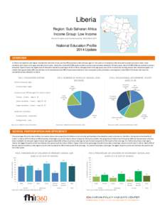 Liberia Region: Sub-Saharan Africa Income Group: Low Income Source for region and income groupings: World BankNational Education Profile