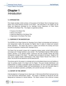 Final Draft Report  Saratoga County Airport Airport Master Plan Update  Chapter 1