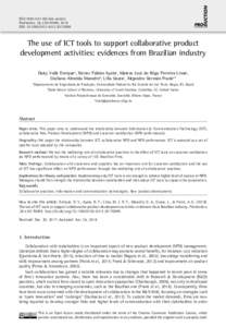 ISSNOn-line version) Production, 28, e20170099, 2018 DOI: The use of ICT tools to support collaborative product development activities: evidences from Brazilian industry