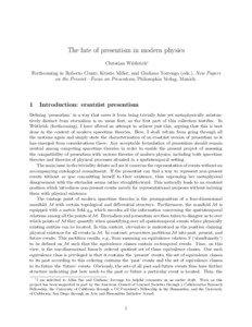 The fate of presentism in modern physics Christian W¨ uthrich∗