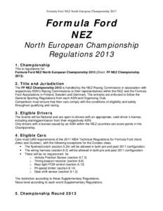 Formula Ford NEZ North European Championship[removed]Formula Ford NEZ  North European Championship