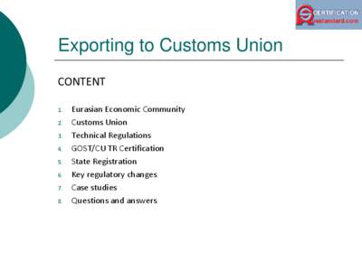 Exporting to Customs Union CONTENT[removed].