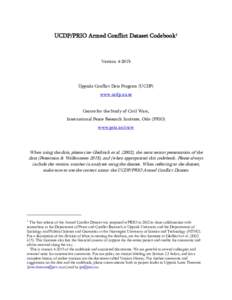 UCDP/PRIO Armed Conflict Dataset Codebook1  VersionUppsala Conflict Data Program (UCDP) www.ucdp.uu.se