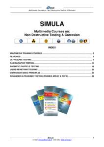 Multimedia Courses on: Non Destructive Testing & Corrosion  SIMULA Multimedia Courses on: Non Destructive Testing & Corrosion