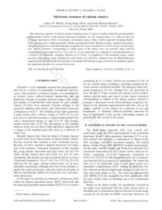 PHYSICAL REVIEW A, VOLUME 63, 0132XX  Electronic structure of calcium clusters Jeffrey W. Mirick, Chang-Hong Chien, and Estela Blaisten-Barojas* School of Computational Sciences, George Mason University, Fairfax, Virgini