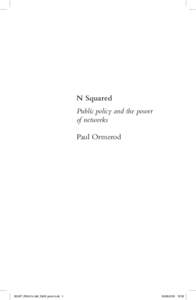 N Squared Public policy and the power of networks Paul Ormerod  83047_RSA21c