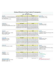 School District of the Cadott Community Cadott, WISchool Calendar AUGUST