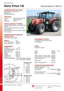 Agroscope | 2013  Same Virtus 120 Test de tracteur no