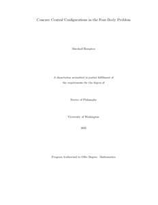 Concave Central Configurations in the Four-Body Problem  Marshall Hampton A dissertation submitted in partial fulfillment of the requirements for the degree of
