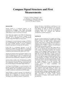 Compass Signal Structure and First Measurements T. Grelier, A. Ghion, J. Dantepal, L. Ries,