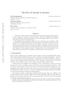 Auction theory / Game theory / Auctions / Decision theory / Gaming / First-price sealed-bid auction / Vickrey auction / Auction / Price of anarchy / Nash equilibrium / English auction / Sequential auction