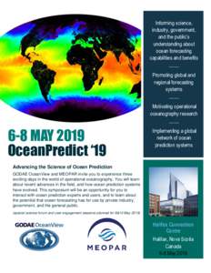 Informing science, industry, government, and the public’s understanding about ocean forecasting capabilities and benefits