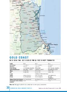 gold coast The Gold Coast is only 80 kms from Brisbane with a Licence Area stretching from the NSW border up to Beenleigh. The Gold Coast is perhaps best known as a tourist destination, attracting both domestic and inte