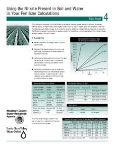 Using the Nitrate Present in Soil and Water in Your Fertilizer Calculations Fact Sheet 4