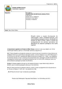 Projeto de lei - 5j6kf1tu  Estado de Mato Grosso Assembleia Legislativa Despacho