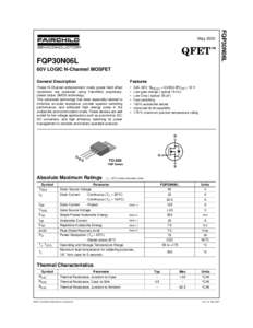 QFET  TM FQP30N06L 60V LOGIC N-Channel MOSFET