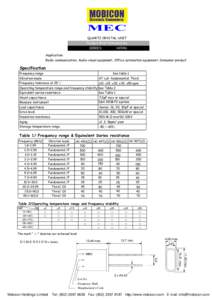 MEC QUARTZ CRYSTAL UNIT Product Brief Introduction SERIES:  HC49U