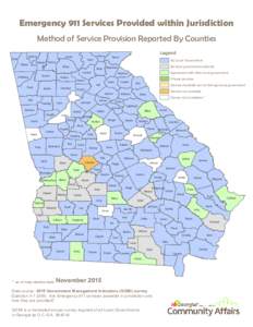 Emergency 911 Services Provided within Jurisdiction Method of Service Provision Reported By Counties Dade  Catoosa