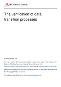 The verification of data transition processes (2007)
