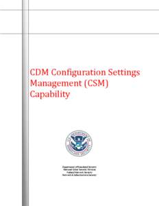 CDM Configuration Settings Management Capability