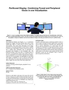 Perifoveal Display: Combining Foveal and Peripheral Vision in one Visualization Figure 1: A user is standing in front of the Perifoveal Display. Two depth cameras track the user’s head direction. At the focal point mor