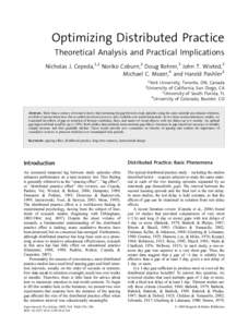 Optimizing Distributed Practice: Theoretical Analysis and Practical Implications