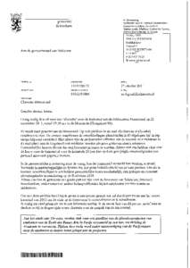 Brief wethouder Van Oosten namens wethouder Groeneweg d.d. 27 oktober 2011 over Charette Binnenstad