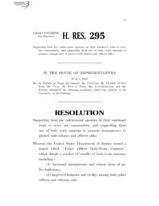 IV  114TH CONGRESS 1ST SESSION  H. RES. 295
