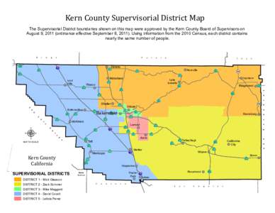 Kern County Supervisorial District Map