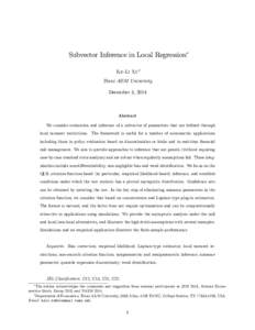 Subvector Inference in Local Regression Ke-Li Xuy Texas A&M University December 3, 2014  Abstract