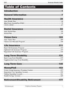 2011	  Insurance	Benefits Table of Contents Introduction