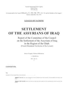 Settlement of the Assyrians of Iraq Assyrian International News Agency Books Online