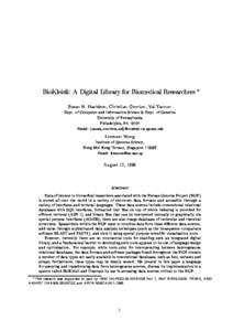 BioKleisli: A Digital Library for Biomedical Researchers  Susan B. Davidson, Christian Overton, Val Tannen Dept. of Computer and Information Science & Dept. of Genetics University of Pennsylvania Philadelphia, PA 19104