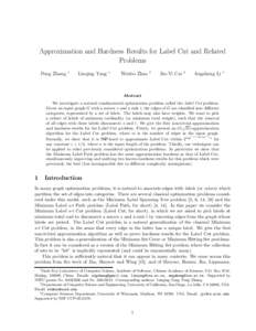 Approximation and Hardness Results for Label Cut and Related Problems Peng Zhang ∗