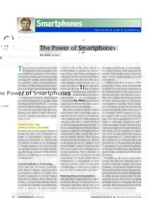 Smartphones Editor: Roy Want n Google n  The Power of Smartphones Roy Want, Google