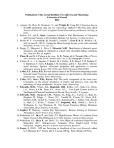 Publications of the Hawaii Institute of Geophysics and Planetology