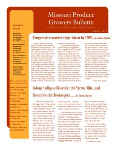 WHO’S WHO Missouri Produce Growers Bulletin A joint publication of the Univeristy of Missouri and Lincoln University