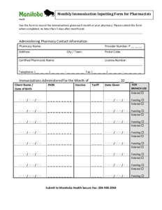 Microsoft Word - Monthly Immunization Inputting Form for Pharmacists