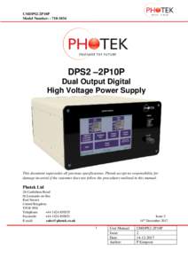 UMDPS2-2P10P Model Number: - DPS2 –2P10P Dual Output Digital High Voltage Power Supply