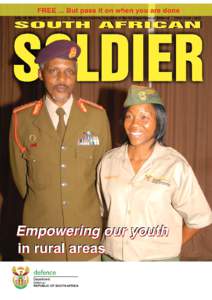 SA SOLDIER The official monthly magazine of the SA Department of Defence 4  From the