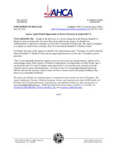 RICK SCOTT GOVERNOR FOR IMMEDIATE RELEASE May 20, 2014