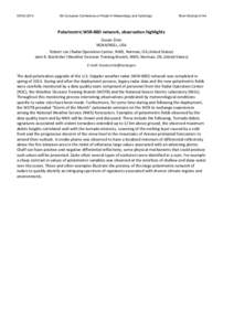 ERAD[removed]8th European Conference on Radar in Meteorology and Hydrology Short Abstract #144