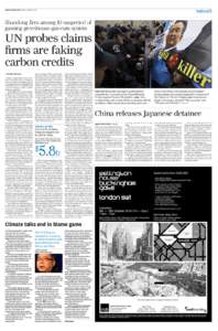 National 5  SUNDAY MORNING POST SUNDAY, OCTOBER 10, 2010 Shandong ﬁrm among 10 suspected of gaming greenhouse-gas-cuts system