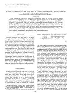 The Astrophysical Journal, 529:L115–L117, 2000 February 1 qThe American Astronomical Society. All rights reserved. Printed in U.S.A. IN-FLIGHT DETERMINATION OF THE PLATE SCALE OF THE EXTREME-ULTRAVIOLET IMAGING 