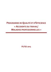 PROGRAMME DE QUALITÉ ET D’EFFICIENCE « ACCIDENTS DU TRAVAIL/ MALADIES PROFESSIONNELLES » PLFSS 2015