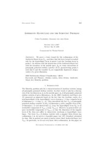453  Documenta Math. Andreotti–Mayer Loci and the Schottky Problem Ciro Ciliberto, Gerard van der Geer