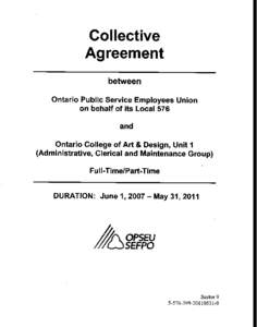 Microsoft Word - 2007_2011 OPSEU Unit 1 Collective Agreement.doc
