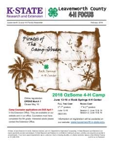 Leavenworth County 4-H Family Newsletter  February 2018 Pirates of The